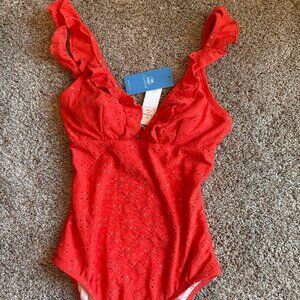 Women's Alegria Eyelet Ruffle One-Piece Swimsuit | Size XS | NWT